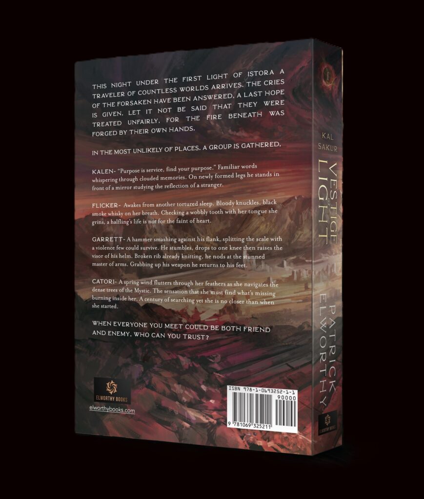 Back of book with description