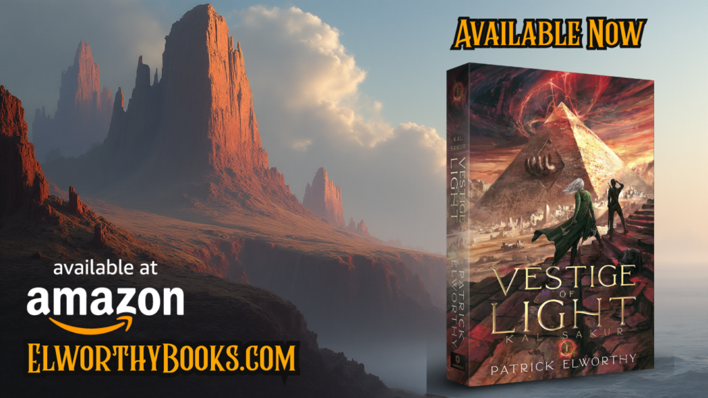 Available Now on Amazon link to order, New High Fantasy Novel Release: Kal Sakur Vestige Of Light
ElworthyBooks.com URL 